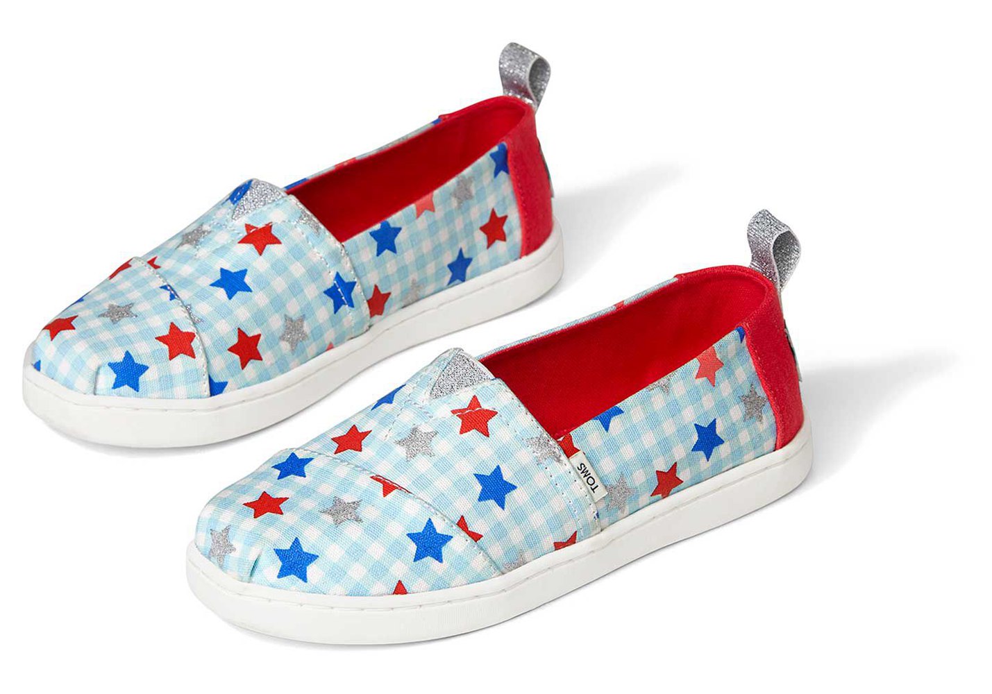 Toms Alpargata Youth Glitter Star Espadrille Blue/Red - Kids - 43081-YGDT